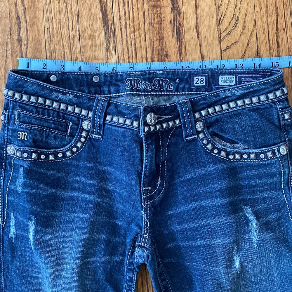 Miss Me studded jeans size 28. Style number JP5135ST straight.